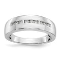 10K White Gold Polished Diamond Men's Band