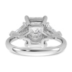 14K White Gold 3 5/8 carat Certified Lab Grown Diamond VS/SI+ G+ Radiant and Triangle Complete Three Stone Engagement Ring