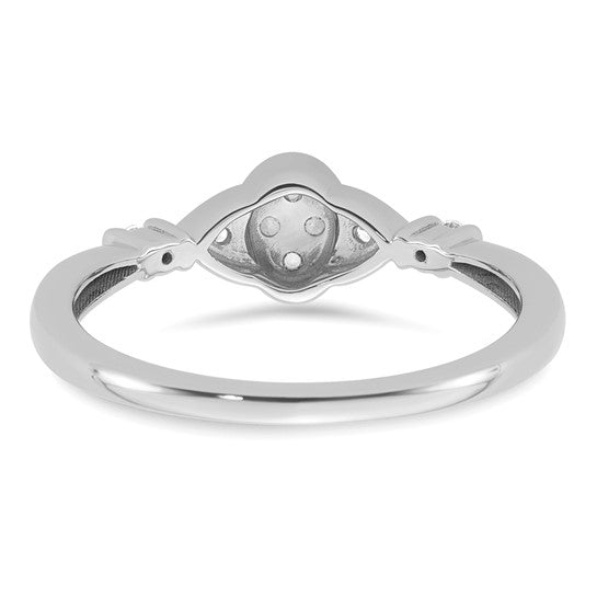 14k White Gold Complete Diamond Cluster Oval Engagement Ring