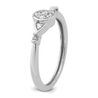 14k White Gold Complete Diamond Cluster Oval Engagement Ring