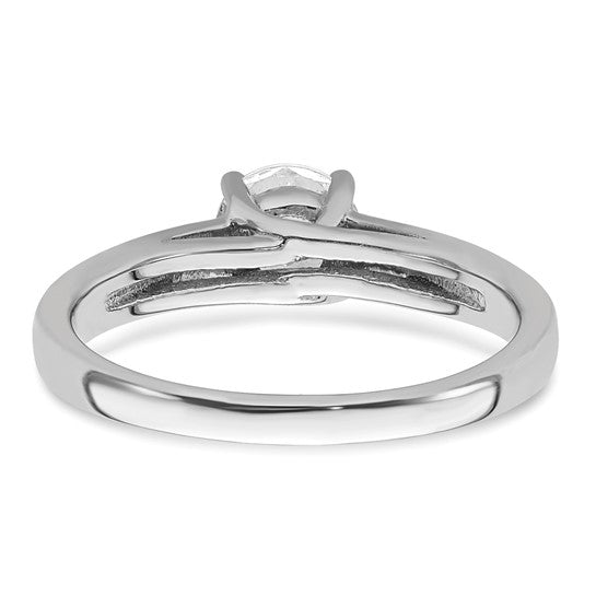 14k White Gold 3/4 carat (5.80 mm) 4-Prong Round Solitaire Engagement Ring Mounting
