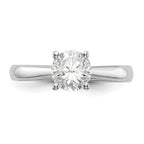 14k White Gold 1 carat (6.50 mm) 4-Prong with Heart Round Solitaire Engagement Ring Mounting
