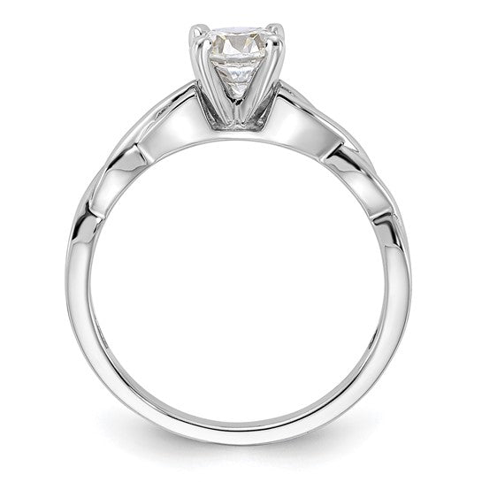 14k White Gold 1/2 carat Lab Grown Diamond VS/SI+ G+ Complete Round Solitaire Engagement Ring