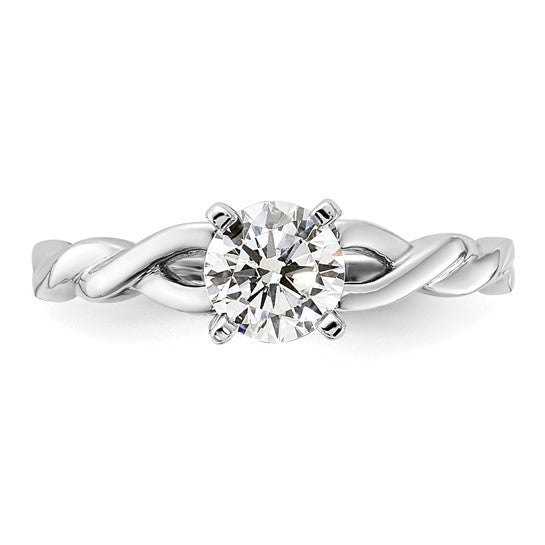 14k White Gold 1/2 carat Lab Grown Diamond VS/SI+ G+ Complete Round Solitaire Engagement Ring