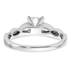 14k White Gold 1/2 carat Lab Grown Diamond VS/SI+ G+ Complete Round Solitaire Engagement Ring