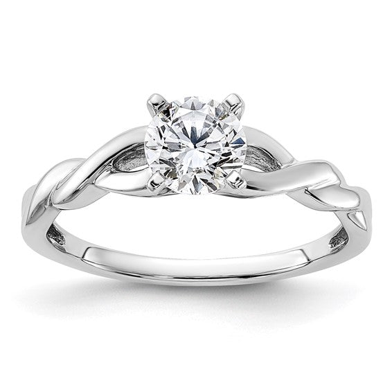 14k White Gold 1/2 carat Lab Grown Diamond VS/SI+ G+ Complete Round Solitaire Engagement Ring