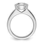 14k White Gold 2 carat (8.20 mm) Bezel Round Solitaire Engagement Ring Mounting