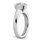 14k White Gold 2 carat (8.20 mm) Bezel Round Solitaire Engagement Ring Mounting