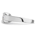 14k White Gold 2 carat (7.00mm) V-End Square Princess Solitaire Engagement Ring Mounting