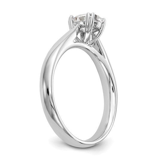 14k White Gold 1 carat (7x5mm) 4-Prong Oval Solitaire Engagement Ring Mounting