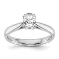 14k White Gold 1 carat (7x5mm) 4-Prong Oval Solitaire Engagement Ring Mounting