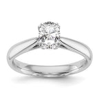 14k White Gold 1 carat (7x5mm) 4-Prong Oval Solitaire Engagement Ring Mounting