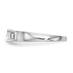 14k White Gold Peg Set 4.5mm Wide Solitaire Engagement Ring Mounting