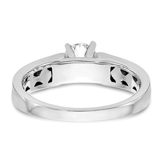 14k White Gold Peg Set 4.5mm Wide Solitaire Engagement Ring Mounting