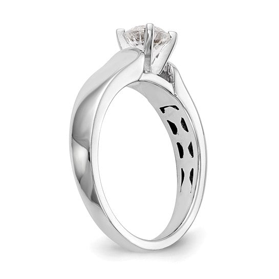 14k White Gold Peg Set 4.5mm Wide Solitaire Engagement Ring Mounting