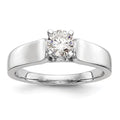 14k White Gold Peg Set 4.5mm Wide Solitaire Engagement Ring Mounting