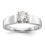 14k White Gold Peg Set 4.5mm Wide Solitaire Engagement Ring Mounting