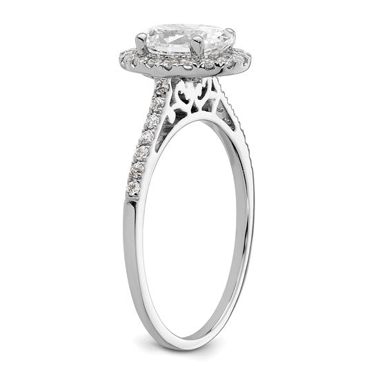 Oval Halo Diamond Semi-mount Engagement Rings