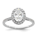 Oval Halo Diamond Semi-mount Engagement Rings