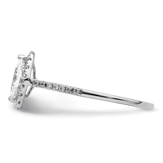 14k White Gold Halo (Holds 1/3 carat (7.0x3.5mm) Marquise Center) 1/4 carat Diamond Semi-mount Engagement Ring