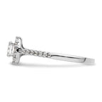 14k White Gold Halo (Holds 1/3 carat (5x4mm) Oval Center) 1/4 carat Diamond Semi-mount Engagement Ring