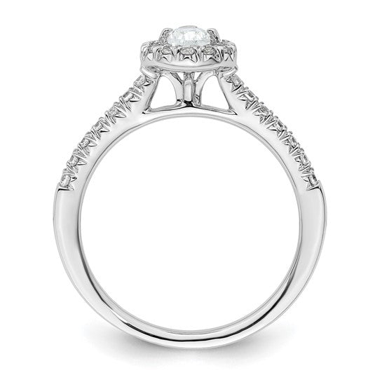 Pear Halo Diamond Semi-mount Engagement Rings