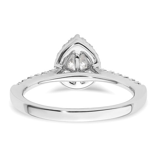 Pear Halo Diamond Semi-mount Engagement Rings