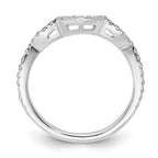 14k White Gold 1/3 carat Diamond Contoured Complete Wedding Band