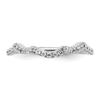 14k White Gold 1/3 carat Diamond Contoured Complete Wedding Band