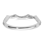 14k White Gold 1/3 carat Diamond Contoured Complete Wedding Band