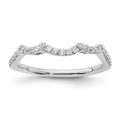 14k White Gold 1/3 carat Diamond Contoured Complete Wedding Band