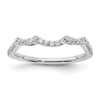 14k White Gold 1/3 carat Diamond Contoured Complete Wedding Band