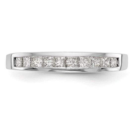 14k White Gold 1/2 carat Channel-set Princess Diamond Complete Wedding Band