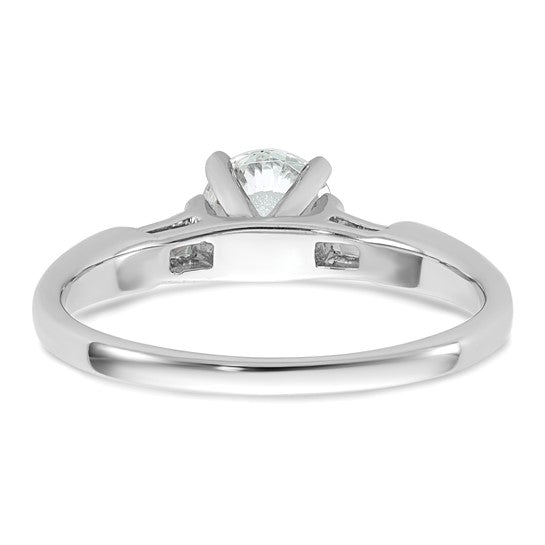 3 Stone Peg Set Semi-Mount Engagement Rings