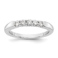 14K White Gold 5-Stone Shared Prong 1/4 carat Round Complete Diamond Band