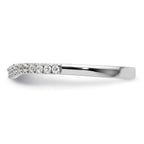 14k White Gold 1/5 carat Diamond Contoured Complete Wedding Band