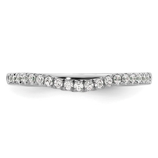 14k White Gold 1/5 carat Diamond Contoured Complete Wedding Band