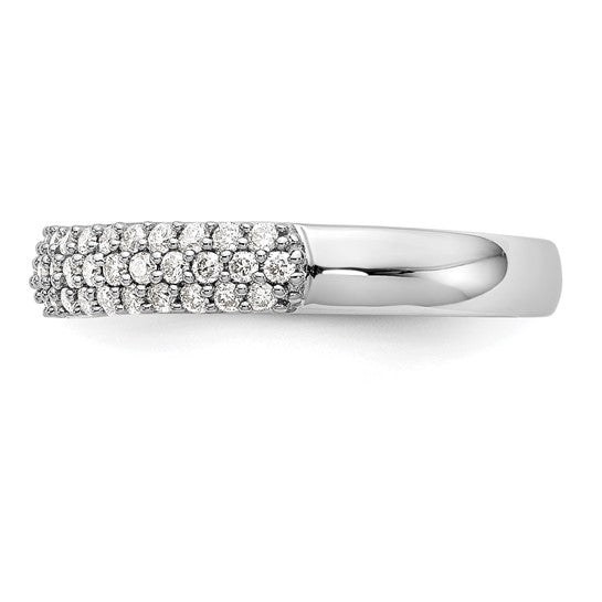 14K White Gold Micro Pave 1/2 carat Complete Diamond Band