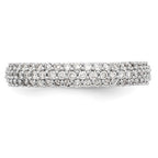 14K White Gold Micro Pave 1/2 carat Complete Diamond Band