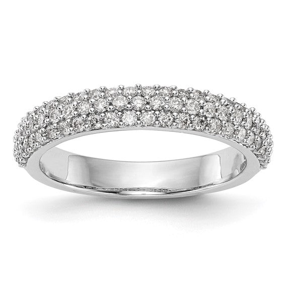 14K White Gold Micro Pave 1/2 carat Complete Diamond Band