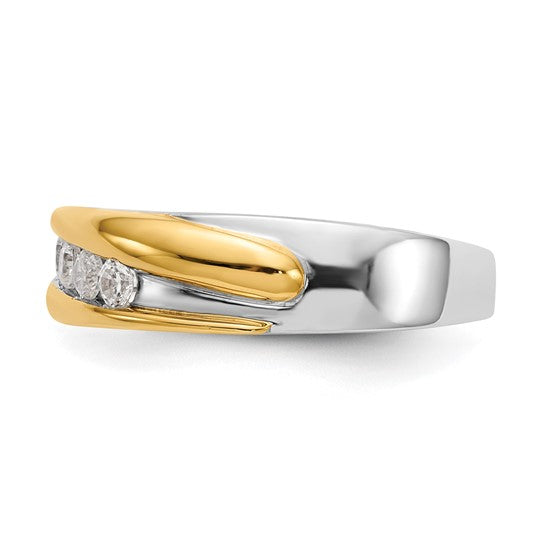 IBGoodman 14k Two-tone 3/8 carat Lab Grown Diamond VS/SI+ G+ Complete Men's Ring