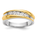 IBGoodman 14k Two-tone 3/8 carat Lab Grown Diamond VS/SI+ G+ Complete Men's Ring