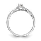 14k White Gold By-Pass (Holds 3/8 carat (5.8x3.8mm) Oval Center) 1/10 carat Diamond Semi-mount Engagement Ring