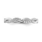 14k White Gold 1/8 carat Lab Grown Diamond VS/SI+ G+ Complete Twist Wedding Band