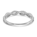 14k White Gold 1/8 carat Lab Grown Diamond VS/SI+ G+ Complete Twist Wedding Band