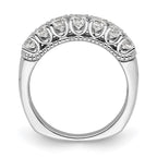 14k White Gold 1 5/8 carat Lab Grown Diamond VS/SI+ G+ Complete Double Row Fashion Band