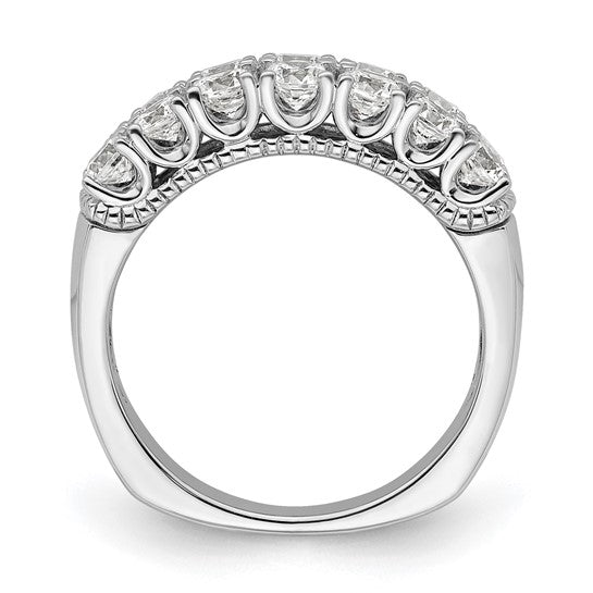 14k White Gold 1 5/8 carat Lab Grown Diamond VS/SI+ G+ Complete Double Row Fashion Band