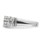 14k White Gold 1 5/8 carat Lab Grown Diamond VS/SI+ G+ Complete Double Row Fashion Band