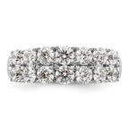 14k White Gold 1 5/8 carat Lab Grown Diamond VS/SI+ G+ Complete Double Row Fashion Band