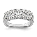 14k White Gold 1 5/8 carat Lab Grown Diamond VS/SI+ G+ Complete Double Row Fashion Band